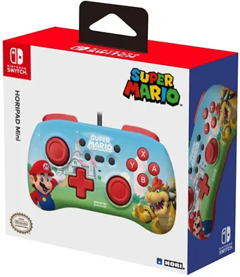 Produktbild von Hori, Gamepad, Mehrfarbig, One Size, Mini, Super Mario, Nintendo Switch, Kunststoff, Windows 10, 8, Kein Aufladen erforderlich