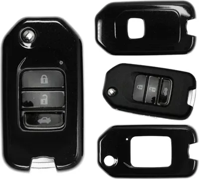 Produktbild von Auto Schlüssel Kunststoff Hülle ABS Plastik Schutz Cover Schwarz kompatibel mit Honda Civic Jazz CR-V HR-V NSX Klappschlüssel