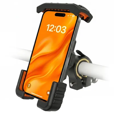 Produktbild von R2B Handy Halterung Fahrrad - Universal fahrrad Handyhalterung, mit Safety Lock, Handyhalter fahrrad für Mountainbikes, Motorräder und Motorroller