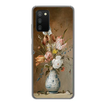 Produktbild von MuchoWow® Handyhülle Schutzhülle Hülle für Samsung Galaxy A03s Stilleben mit Blumen - Alte Meister - Malerei Silikon Softcase Handy Hülle - Schutz