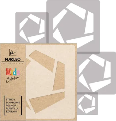 Produktbild von Schablonen Malen für Kinderzimmer, 5 Stück Set 9x9 bis 34x34cm Sechseck Geometrisch Linse, Wiederverwendbare Kunstoff Zimmer Malvorlage Raumdekoration