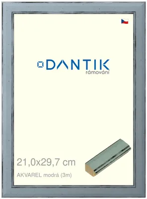 Obrázek produktu pro DANTIK rámeček 21x29,7 | AKVAREL modrá (Sklo Čiré)