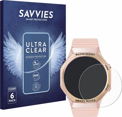 Produktbild von 6x Für Mutoy Smartwatch 1.32" (rund) Schutzfolie Savvies Displayschutz Display Schutz Folie Klar Transparent