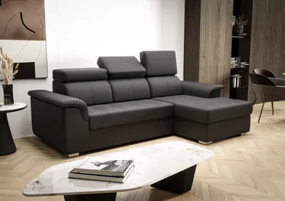 Produktbild von Ecksofa 247×165 cm Rechts Schwarz Kronos 07 Kongo RBN06