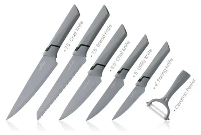 Image de Set de 6 Pièces de Cuisine Couteaux Gris Swiss Haus SH-RB6S