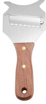 Productafbeelding van Trifelschaaf en kaasschaaf van roestvrij staal/hout - 19,5 x 8 x 1,2 cm - geschikt voor truffels en kaas