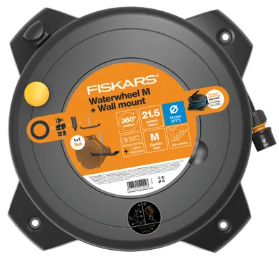 Immagine prodotto di Fiskars Comfort Set di tamburi con tubo M 1/2", 21,5 m e supporto a muro FISKARS 1059608