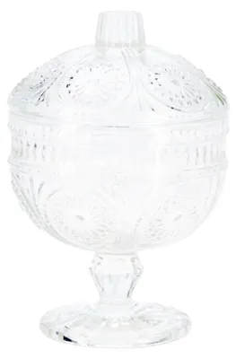 Produktbild von Excellent Houseware Bonbonniere mit Deckel - transparentes Dekoglas - 10 x 15 cm - Bonbonglas