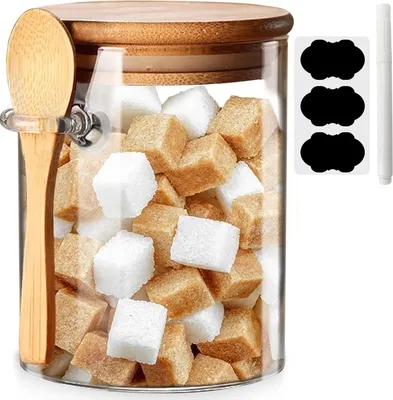 Zdjęcie produktu dla Szklany pojemnik z pokrywką i hermetyczną łyżką na żywność