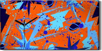 Produktbild von Wohnzimmer-Bild Leinwand Uhr Kunstdruck 60x30 Foto Wand Abstraktes Vektor Muster - schwarze Hände