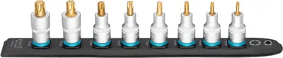 Produktbild von SmartRail 1/2" Steckschlüsseleinsatz-Satz TORX, 8-teilig (schwarz, T20 - T60, kurz)