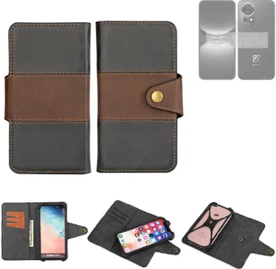 Produktbild von K-S-Trade Handyhülle Schutzhülle Hülle Bookstyle Wallet-Case kompatibel mit Huawei nova 12 Pro Bumper Rundumschutz schwarz-braun 1x