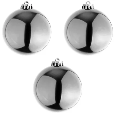 Produktbild von 3 Stück XXL Weihnachtsbaumkugeln Christbaumkugeln Silber Ø 20cm