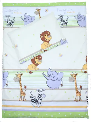 Produktbild von 2 teilige Baby Kinder Bettwäsche 100% Baumwolle - Primawela - 08. Safari Grün