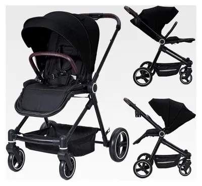 Produktbild von Babywanne, Buggy & Sportsitz, 3 in 1, Kinderwagen Set bis 22 kg für 0-4 Jahre, Tragbarer zusammenklappbarer Kinderwagen Komplettset mit großem Regenschutz