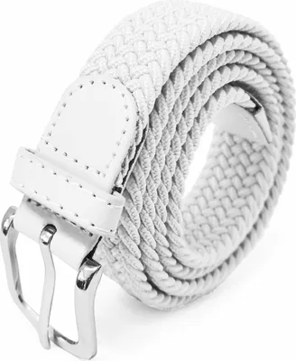 Produktbild von Glamexx24 Damen Elastischer Stoffgürtel Geflochtener 25mm Stretchgürtel Dehnbarer Gürtel Frau-Farbe: Weiß -Größe: Buntweite 85 CM-Gesamtlänge 100 CM