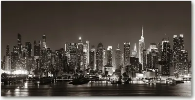 Produktbild von Tulup® Leinwandbild - 140x70 cm - Wandkunst - Drucke auf Leinwand - Leinwanddruck  - Sehenswürdigkeiten & Architektur - Schwarzweiß - Manhattan New York