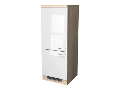 Produktbild von Demi Geräteumbauschrank Küche - 60 cm breit - Hochglanz Weiß Sonoma Eiche – Valencia