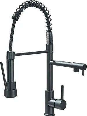 Immagine prodotto di Rubinetto da cucina, funzione spray estraibile, rotazione di 360 gradi, nero