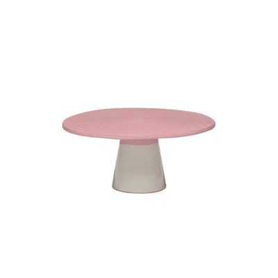 Produktbild von Dutchdeluxes - Handgefertigt - Tortenständer - Keramik - Mittel - 25 cm Durchmesser - Rosa