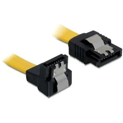 Produktbild von DELOCK SATA-Kabel SATA -> SATA down St/St 0.50m gelb Clips
