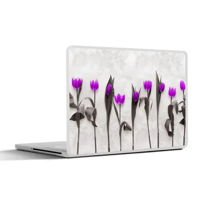 Produktbild von MuchoWow® Laptop Aufkleber Sticker Cover Blumen - Tulpen - Lila 40x30 cm - Laptop Dekoration - Selbstklebend