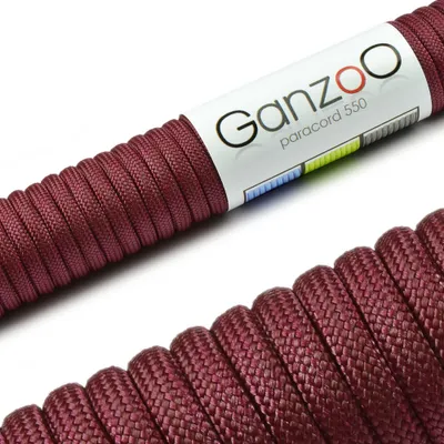 Produktbild von Paracord 550 Seil 4mm Schnur Typ 3, Nylon & Polyester, ideal für Basteln von Hundeleine Halsband Armband/Camping Survival und Outdoor, 30 Meter Allzweckseil 7 Innenstränge, Weinrot