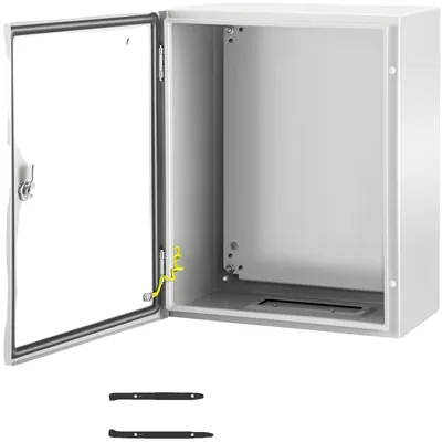 Immagine prodotto di VEVOR Scatola in acciaio NEMA, 20 x 16 x 10" Scatola per interruttori in acciaio NEMA 4X, IP66 impermeabile e antipolvere, scatola di connessione elettrica per uso esterno/interno, con piastra di montaggio