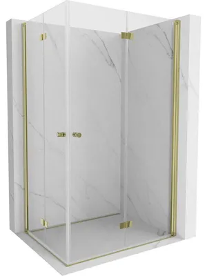 Obrázek produktu pro Mexen Mist-F Duo sprchový kout skládací pravý 85 x 120 cm, transparentní, zlatý kartáčovaný - 8A6-085L-120P-55-00