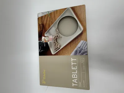 Produktbild von Tchibo Keramik Tablett cremeweiß –Dekotablett Schmuckablage Bad Küche 22x13,5 cm