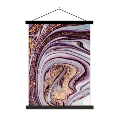 Produktbild von MuchoWow® Textilposter Marmor - Rosa - Gold - Glitter - Marmoroptik - Luxus 90x120 cm mit schwarzem Rahmen - Dekoration