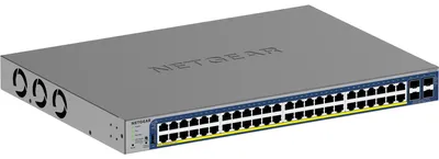 Zdjęcie produktu dla NETGEAR GS752TXP, Zarządzany, L2/L3/L4, 10G Ethernet (100/1000/10000), Pełny dupleks, Obsługa PoE, Możliwości montowania w stelażu
