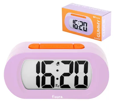 Digitalwecker LED, lila/orange, 12/24h, Schlummerfunktion, Nachtlicht