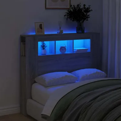 Produktbild von LED-Kopfteil Grau Sonoma 120x18,5x103,5 cm Holzwerkstoff 837342