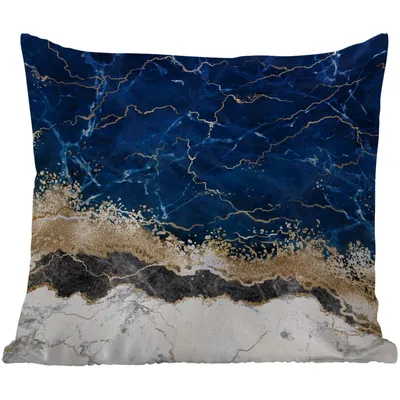 Produktbild von MuchoWow® Outdoor Kissen - Marmor - Weiß - Gold - Luxus - 40x40 cm - Wetterfest - Lounge Kissen - Kopfkissen - Interieur - Polster mit Bild