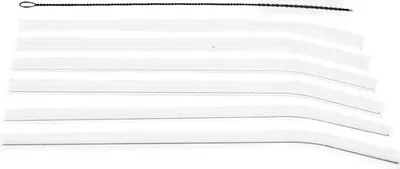 Immagine prodotto di Set di 6 cannucce in vetro + spazzola per la pulizia - 20 cm, insapore e resistente