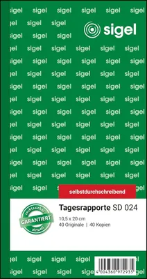 Image de sigel Livre de formulaires "Rapport/rapport journalier", 105 x 200 mm, SD