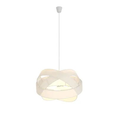 Produktbild von Lindby Pendellampe Simaria, weiß, Textil, Ø 60 cm, E27
