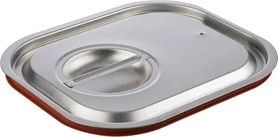 Produktbild von APS 80024 GN 1/2 Transport-Steck-Deckel, Edlestahl mit Silikondichtung für schwappsicheren Transport, 32,5 x 26,5 cm