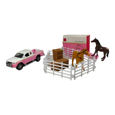 Immagine prodotto di Kids Globe Traffic Die Cast Mitsubishi mit Pferdenanh?nger, Gel?ndewagen