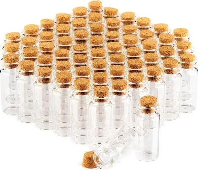 Obrázok produktu pre Sada sklenených nádobiek s viečkom, 60 ks, 10 ml, na bylinky, koreniny, čaj a oleje