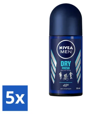 Produktbild von 5 x NIVEA MEN Deo Roller Dry Fresh 50 ml - Vorteilspackung - 5 Stücke