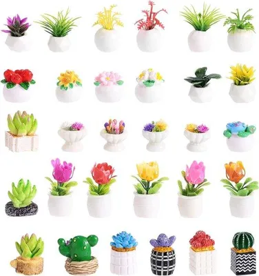 Produktbild von Kunststoff Miniatuurpflanzen Set 30 Stück Grün Dekoration