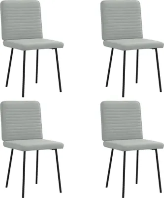 Image de Chaises à manger lot de 4 Gris clair Velours