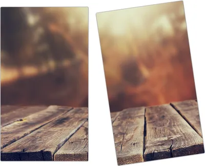 Produktbild von Spritzschutz Herdabdeckplatte Schneidebrett aus Glas Holzplatte unter Sonne 2-Teilig (60x52cm)