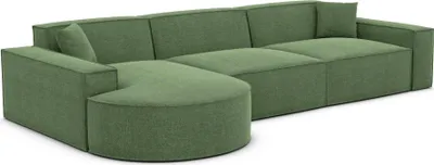 Produktbild von Strukturstoff L-Form Sofa Brevia Grün Links