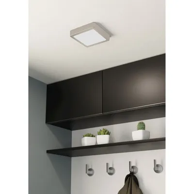 Produktbild von Eglo LED Deckenleuchte Aufbaupanel Fueva 5 Nickel matt 16x16cm 11W 1350lm Warmweiß 3000K