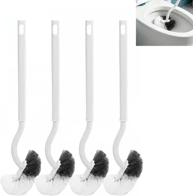 Produktbild von 4er Set Toilettenbürsten mit langem Stiel und Randreiniger