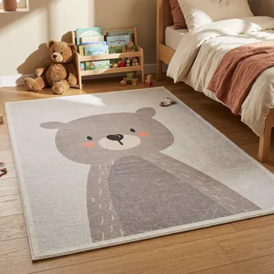 Produktbild von Volero - Waschbarer Spielteppich - Simba Bear Beige - 80x150 cm - Kinderzimmer, Babyzimmer - Klassik