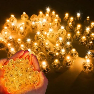 Produktbild von Allecto Plus – Mini-LED-Lichterketten, 120 Stück, für Girlanden, Hochzeit, Weihnachten – Warmweiß – Dekorative, blinkende, runde LED-Lichter für Ballons.